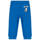Younger Boys Blue Logo & Frog Joggers, 1, hi-res